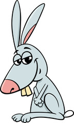 happy cartoon rabbit animal character