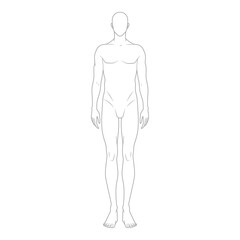 Male Fashion Figure Template - Front View
