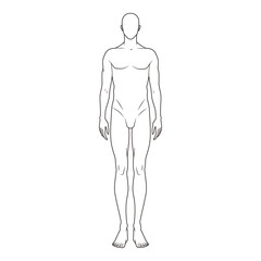 Male Fashion Figure Template - Front View
