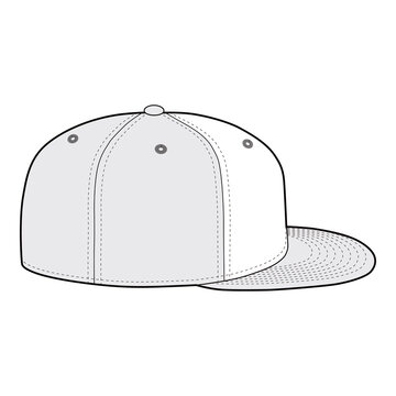 Vintage Fitted Baseball Cap Mockup - Side View
