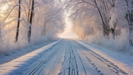 Obraz premium road in winter