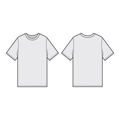 Basic T-shirt Mockup - Front and Back View
