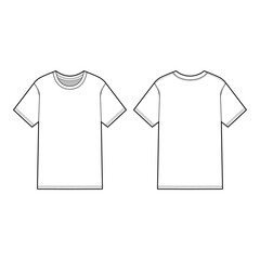 Round Neck T-Shirt Mockup - Front and Back View
