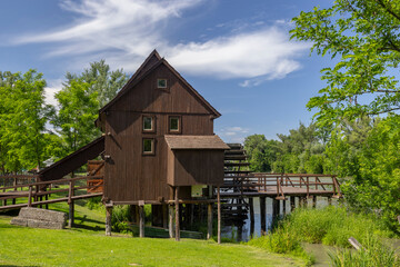 Water wheel mill and open-air museum in Jelka, Slovakia