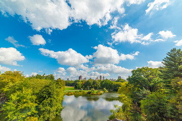 World famous Central Park under a cloudy sky