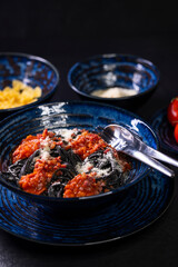 Italian still life with pasta and tomatoes