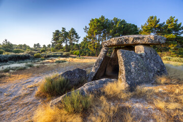 Dolmen Anta de Fonte Coberta near Alijo, Vila Cha, Portugal