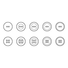 Button Icons Set - Various Hole Counts - Vector Illustration
