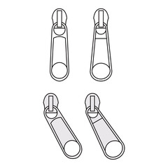Zipper Puller Technical Drawing, Different Styles

