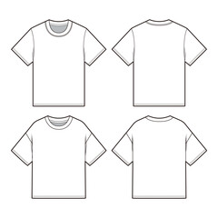 White T-shirt Mockup Set: Basic and Striped
