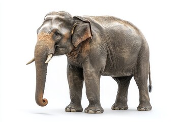 Obraz premium Majestic asian elephant on white background