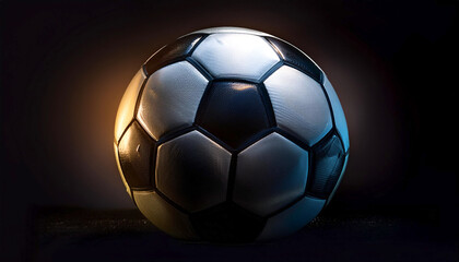 Fototapeta premium a modern soccer ball, isolated on a dark black