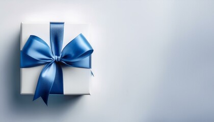 gift box with blue ribbon