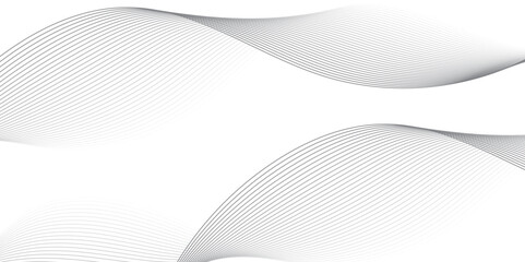 Fototapeta premium Abstract wavy stripes on white background isolated, Undulate Grey Wave Swirl. Abstract gray curved line for banner design and frequency sound wave line. Curved wavy line, smooth stripe.