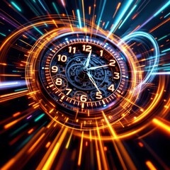 Naklejka premium Spiral Clock - The Flow Of Time 