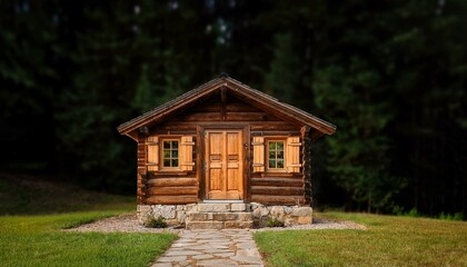 wooden house in the park