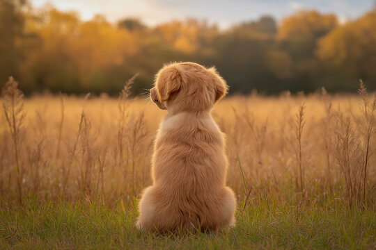 Puppy back - back view of cute pappy