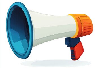 Colorful Megaphone on White Background	