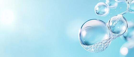 A bunch of water bubbles floating in the air