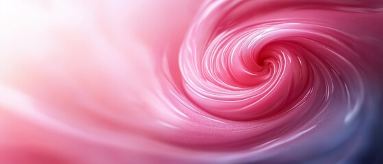 A close up of a pink and blue swirl
