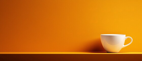 A white coffee cup sitting on top of a table