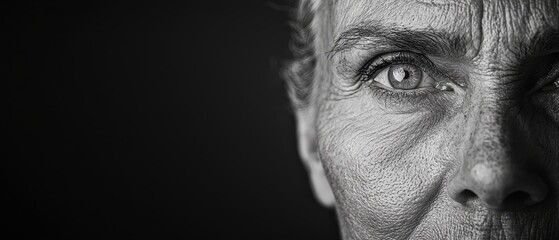 Obraz premium A black and white photo of a woman's face