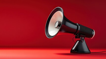 Megaphone on Red Background	