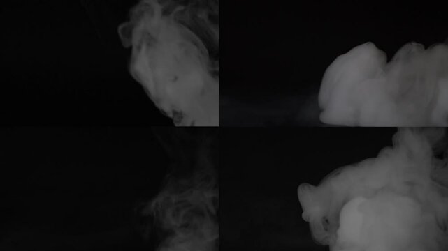 Collection of various smoke on a black background
