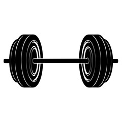  barbell vector silhouette on white bedground