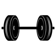  barbell vector silhouette on white bedground