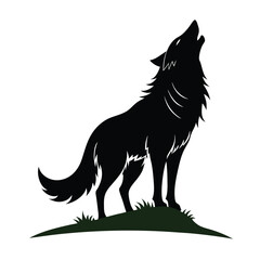 Howling Wolf Vector Silhouette 