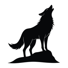 Howling Wolf Vector Silhouette 
