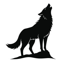Howling Wolf Vector Silhouette 
