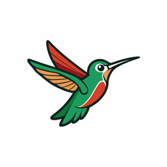 Fototapeta premium Humming bird mascot logo on white background