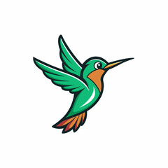 Humming bird mascot logo on white background