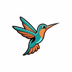Humming bird mascot logo on white background