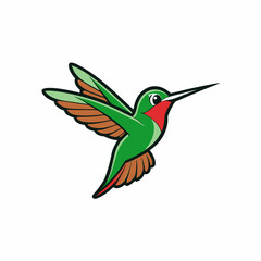 Fototapeta premium Humming bird mascot logo on white background