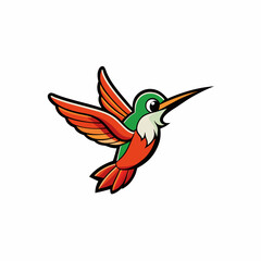 Humming bird mascot logo on white background