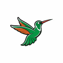 Humming bird mascot logo on white background
