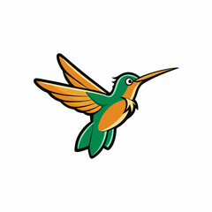 Humming bird mascot logo on white background