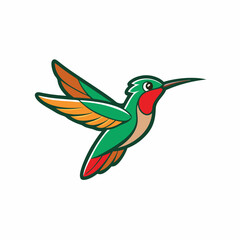 Obraz premium Humming bird mascot logo on white background