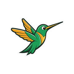 Humming bird mascot logo on white background