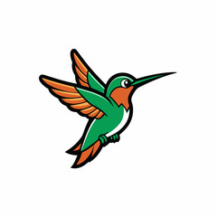 Fototapeta premium Humming bird mascot logo on white background