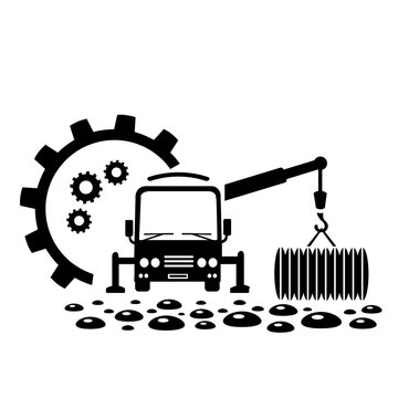 Vector illustration, logo, septic tank icon. Isolated on a white background.	