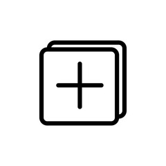 Add new icon black and white vector outline sign