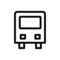 Bus icon black and white vector outline sign