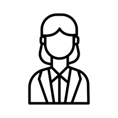 Business women icon black and white vector outline sign