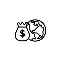 Capitalism icon black and white vector outline sign