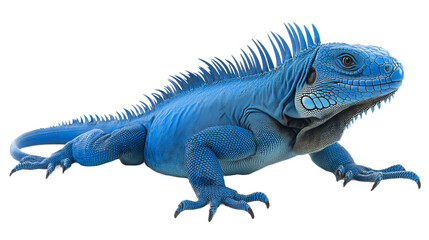 Obraz premium Blue iguana isolated on transparent background