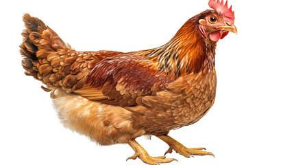 Fototapeta premium Brown hen isolated on transparent background